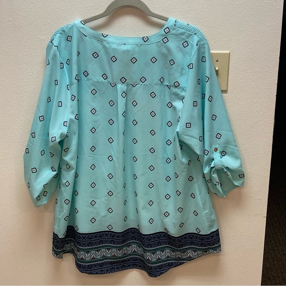 Croft & Barrow Smocked Printed Top - Picture 7 of 7